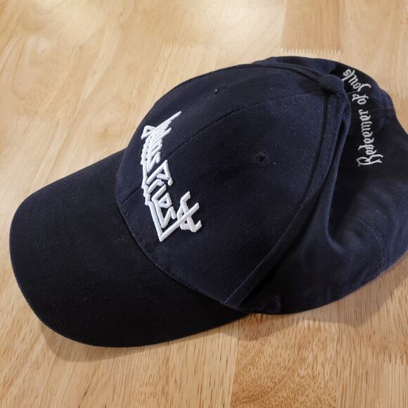 Judas Priest Baseball Hat Adjustable Black White Embroider Hook & Loop Closure - Picture 2 of 8